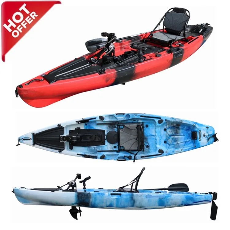 Wholesale Unique Deisgn 12 FT Propeller and Fin Pedal Fishing Kayak with Dual Pedal Drive System