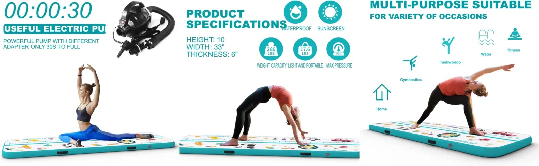 Wholesale Custom Logo Inflatable Airtrack Gymnastics Tumbling Mat for Sport Yoga Mat