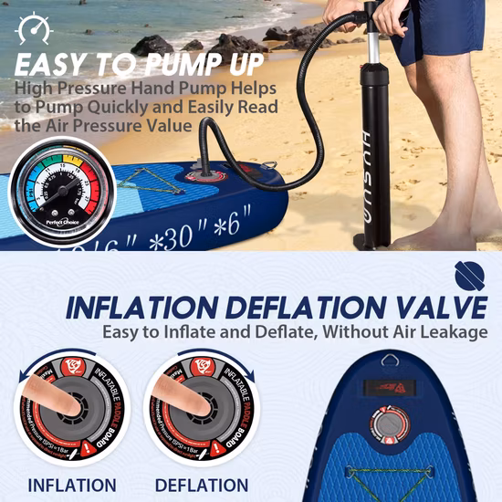 Drop Stitch Double Layer Inflatable Stand up 10′6′′ Sup All Round Paddle Board for Whole Year Surfing